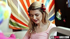 Horny stepsister gently guides virgin stepbrother through his first intimate experience