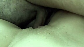 Babysitter Takes Huge Cumshot on Tight Pussy in Close-Up Bedroom Creampie with Daddy