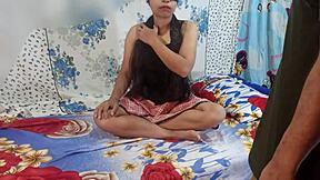 i'm desi indian with big tits and long hair getting fucked hard doggystyle by step brother in rough sex