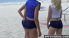 Slinky blonde girls make juicy cunt wet and wild with petite teen blowjob!