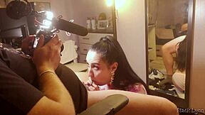 oh man, that vape and blowjob from stunning cocksucker black lynn was intense behind the scenes