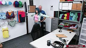 Lp Officer Fucks A Slut Teen Shoplifter With Big Cock In Office!