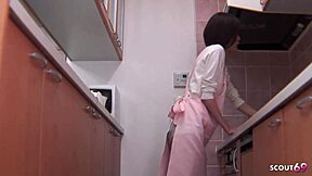 oh chief, my small tits petite japanese teen maid body seduces you into creampie fucking me roughly at work
