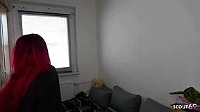 German Redhead Teen Bitch Dani Luve with Big Natural Saggy Tits Seduces Police Officer for Bareback Fuck Including Deepthroat and Cowgirl