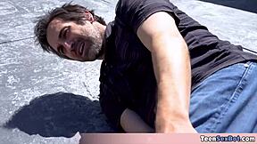 Extra small 18+ Maya seduced me by the pool so it's time to dump my load into her miniature pussy with blowjob and petite tits.