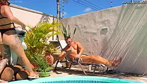 Pool Day Fuck from Dirty Ass to Mouth with Cum Swallow and Face Load