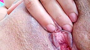 sexy brunette masturbates pussy while groping big natural tits in solo session