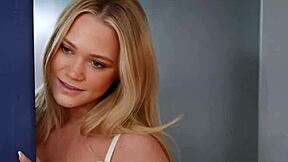 Naughty blonde teen 18+ stepdaughter Chloe Rose overhears her horny stepfather and starts blowjob with pussy licking. Taboo escalates to monster cock fucking in bedroom.