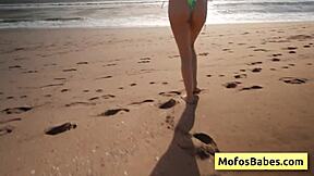 Naughty Natural Busty Blonde Teen 18+ Sahara Skye Sucks Friends Dick Charles Dera and Reveals Boobs at Beach