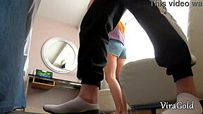 redhead girl met up in a hotel for quick chat