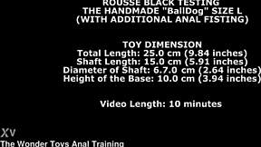 Rousse Black feels wild pleasure testing handmade balldog size L with extra anal fisting twt365