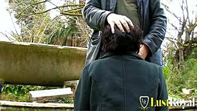 oh man i cant believe this dirty teen 18+ clarysse got fucked outdoor at the castle like that