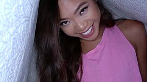 i let my stepbro finger my shaved pussy before he fucks me hard in pov