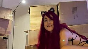 I Got Sexually Aroused As Cat Red Fetish Girl And Sucked Sex Machine Blowjob