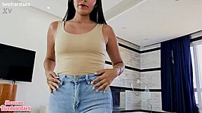 Petite Latina Stepsister Bent Over in Doggystyle for Cumshot Inside Her Vagina