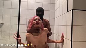 michikomalandro gives close up bbc blowjob before intense anal fucking in shower