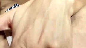 Cute innocent face masturbates her tight pussy to orgasm as petite Latina babe in homemade solo