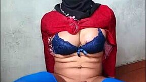 Black Hijab Shemale Strokes Cock!