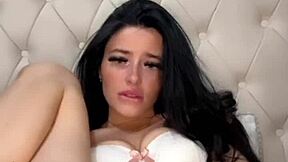 Horny British slut gives girlfriend experience with squirting orgasm on webcam