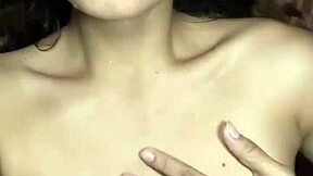 Cute innocent face masturbates her tight pussy to orgasm as petite Latina babe in homemade solo