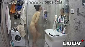 Exclamatory-Raw Luuv Beautiful Girl Alice Showers Naked!