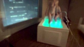 Personal Shooting Of Sucking Cute Santa's Pale Beautiful Breasts Like A Baby And Intense Standing Back Raw Sex In Hotel Bathroom With Night View