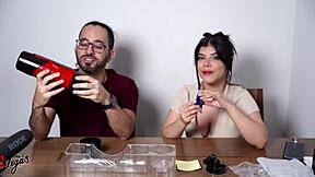 The vegas couple reviews the sohimi dark night male masturbation toy. They tease with blowjob and creampie in chubby latina pov.