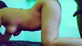 why does this indian girl with bouncing tits take hard doggy pounding from roommate?