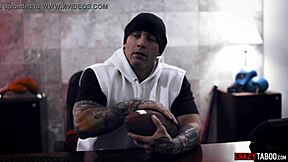 big tits milf titty fucks young athlete with blowjob and pussy licking