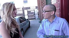 femdom teen 18+ rides big black cock in interracial cuckold fetish with handjob and facial cumshot