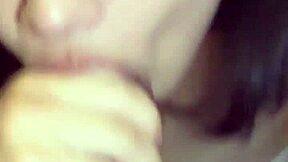 Exotic Brunette Babe Gives First Time Homemade Blowjob in Bedroom, Sucking My Cock Hard with Cute Licks