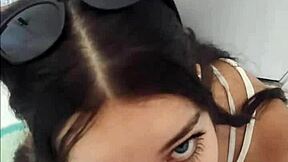 Why would cute Brazilian teen Debora Prado suck a big cock before leaving?