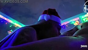 Our sexy christmas gift features blowjob with sloppy cumshot and deepthroat sucking on big cock.