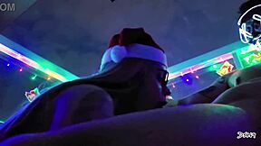 Our sexy christmas gift features blowjob with sloppy cumshot and deepthroat sucking on big cock.