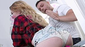 Think all nerdy blonde students just study? Watch this European teen with glasses hook up in full movie scene on sheisnerdy4k com