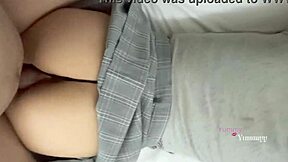 mi hermanastra lifts her uniform skirt on bed gives wild sentones so i'll let her finish homework