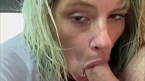 WOW! WET T-SHIRT STREETWALKER SUCKS DEEP IN BACKSEAT SWALLOWS EVERY DROP!