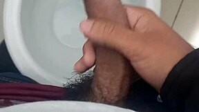 brazilian stud jerks monster cock in bathroom solo day 6 of 365