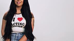 Aussie Brunette Teen Holly Day Fingers Pussy To Orgasm Post-Interview!