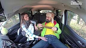 lili charmelle stops car for quick creampie fuck