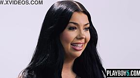 Aussie Brunette Teen Holly Day Fingers Pussy To Orgasm Post-Interview!