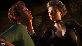 FUCK YES! Freaky milf fingers and sucks young guy's big tits domination game!