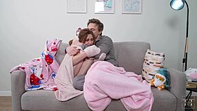 My girlfriend's juicy pussy moans as muscular boyfriend fucks deep