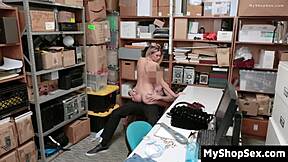 Officer uses deep tactics searching crying teen shoplifter's tight pussy myshopsex