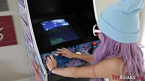 Petite Asian Teen Rides Monster Cock With Tiny Tits Teasing