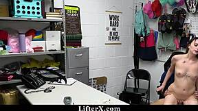 turns out the birthday girl got caught shoplifting in garage so officer rips clothes for bent over domination punishment and hardcore doggystyle sex