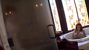 He fucks her shaved pussy then blasts pearl necklace cumshot