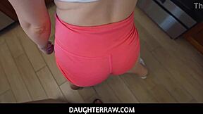 Fitness Babe Lily Lou Deepthroats Stepdad's Cock Then Rides It Hard