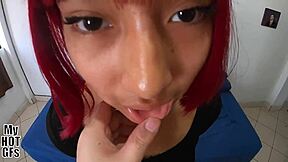 Damn this redhead teen fucks like a total goddess!