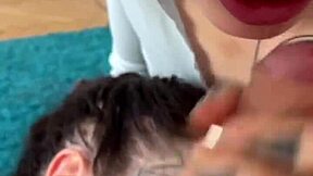 innocent double blowjob gets filthy with rimjob... milf teen cum swap pov chaos